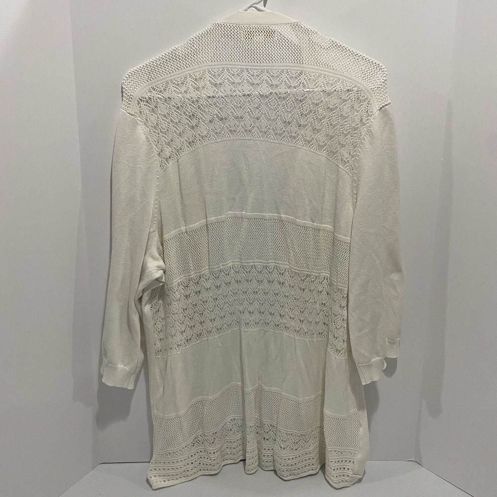 Westport 1962 Women White Kimono Cover Up Womens Plus Sz 3X Lace Vacation Travel - Picture 2 of 8